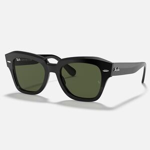 Ray-Ban - State Street Sunglasses - Black Frame Green Lens